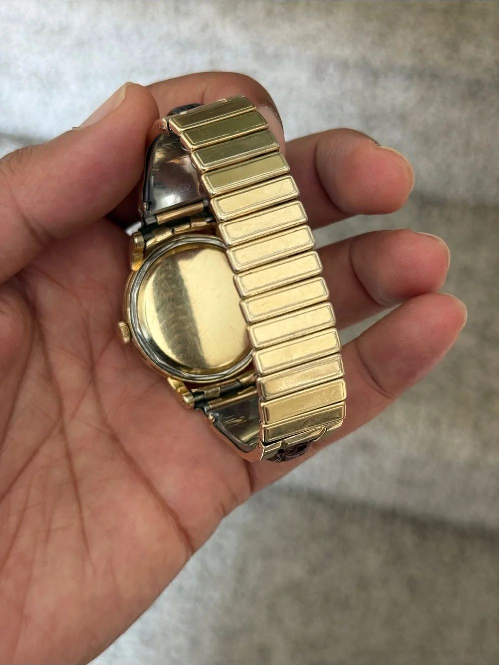 Omega vintage Automatic Bumper 14K  Yellow Gold with leather adjustable watch